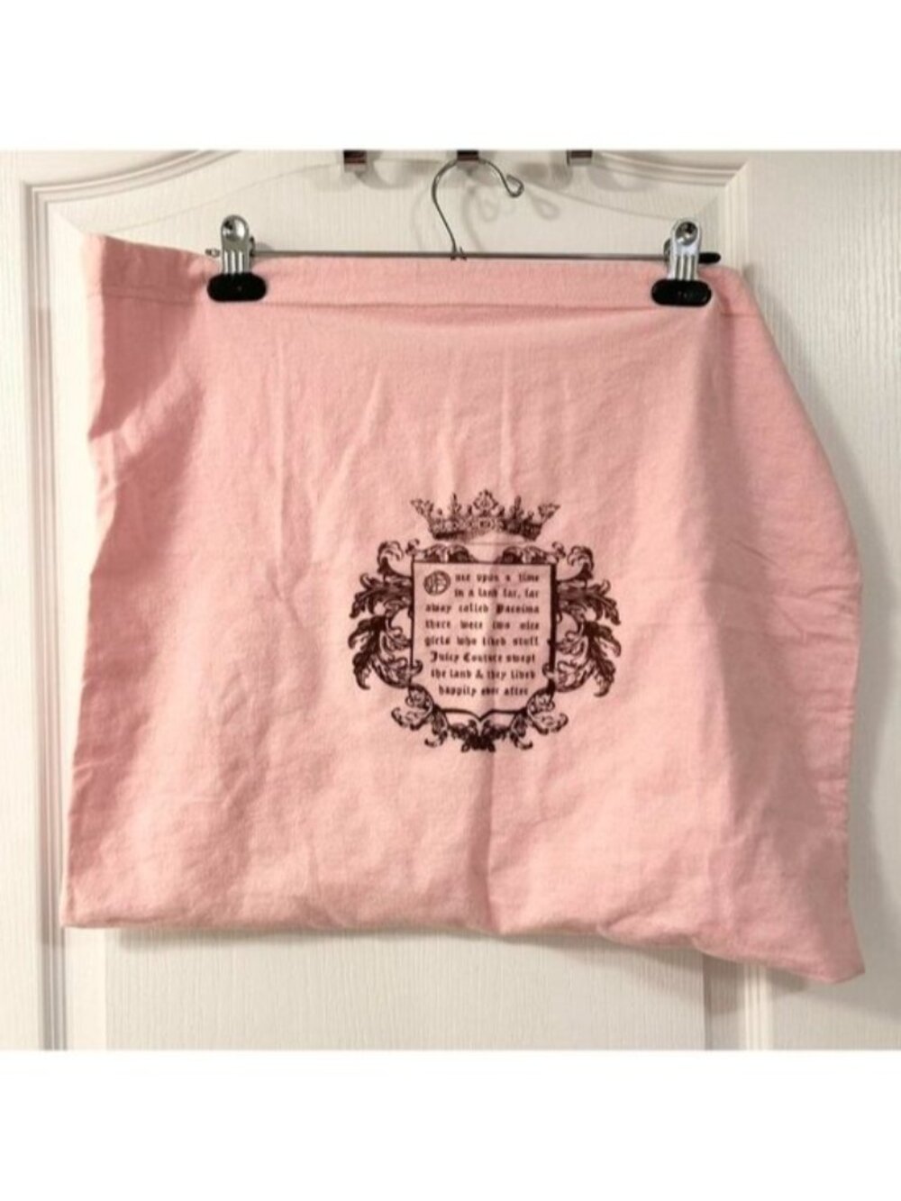 Y2K Juicy Couture Dust Storage Bag Fairytale Cotton Pink Vintage Mcbling